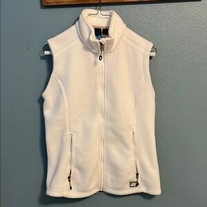 White Fleece Zip-Up Vest